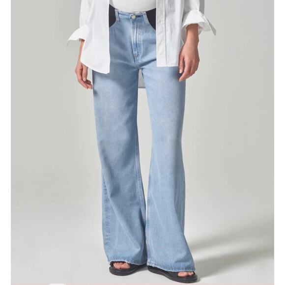 Citizens of Humanity Jeans Womens 28 Paloma Wide Leg Maternity Light Wash Blue - Picture 1 of 16